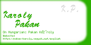 karoly pakan business card